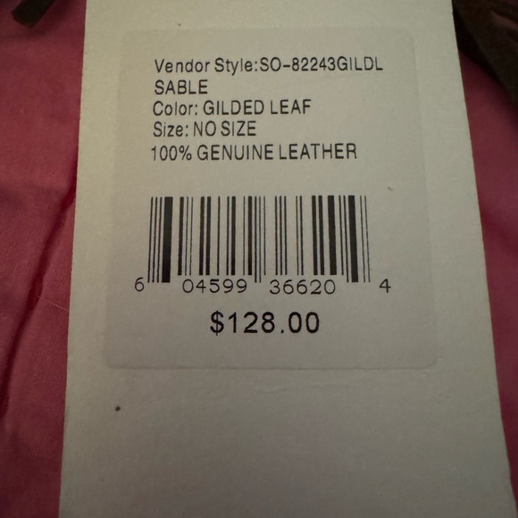 HOBO Bags SABLE Wristlet Shimmering Gold w/Tassel NWT Gilded Leaf Leather - Picture 7 of 8